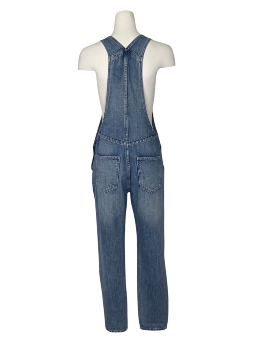 Pistola Bailey Denim Overall XS Blue Straight Leg Distressed - Picture 8 of 16
